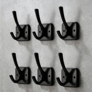 6pcs Black Single Hook Vintage Wall Hanger