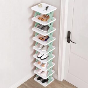 1Pc 9Tier Narrow Shoe Rack